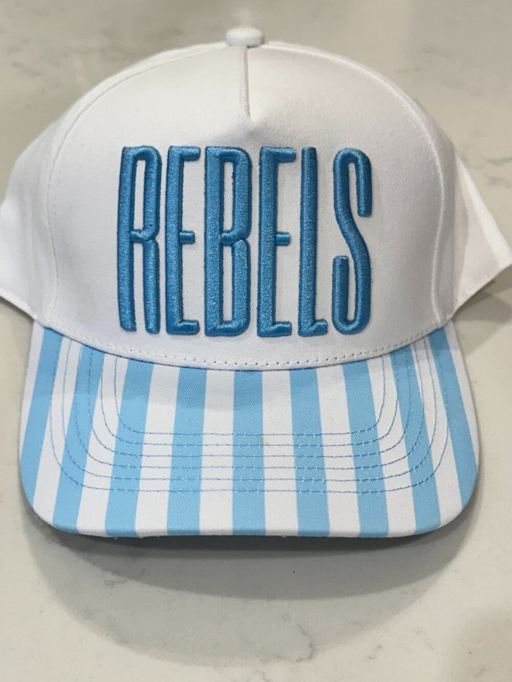 Powder Blue Rebels Snapback Hat Cap Gameday 3D embroidery Ole Miss